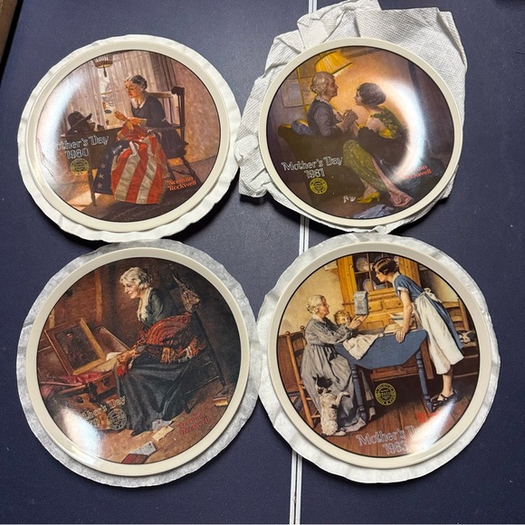 4pcs Norman Rockwell Collector plates the Knowles Mother’s Day series - Picture 2 of 11